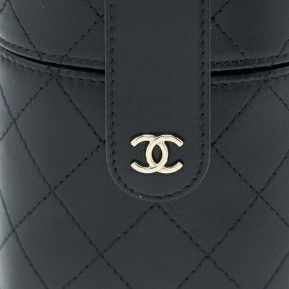 Chanel Vertical Clutch with Chain Lambskin Black L