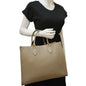 LOUIS VUITTON Onthego MM Giant Monogram Empreinte Leather Tote Shoulder Bag Tourterelle Beige