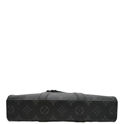 LOUIS VUITTON Sac Plat Monogram Eclipse Tote Shoulder Bag Black