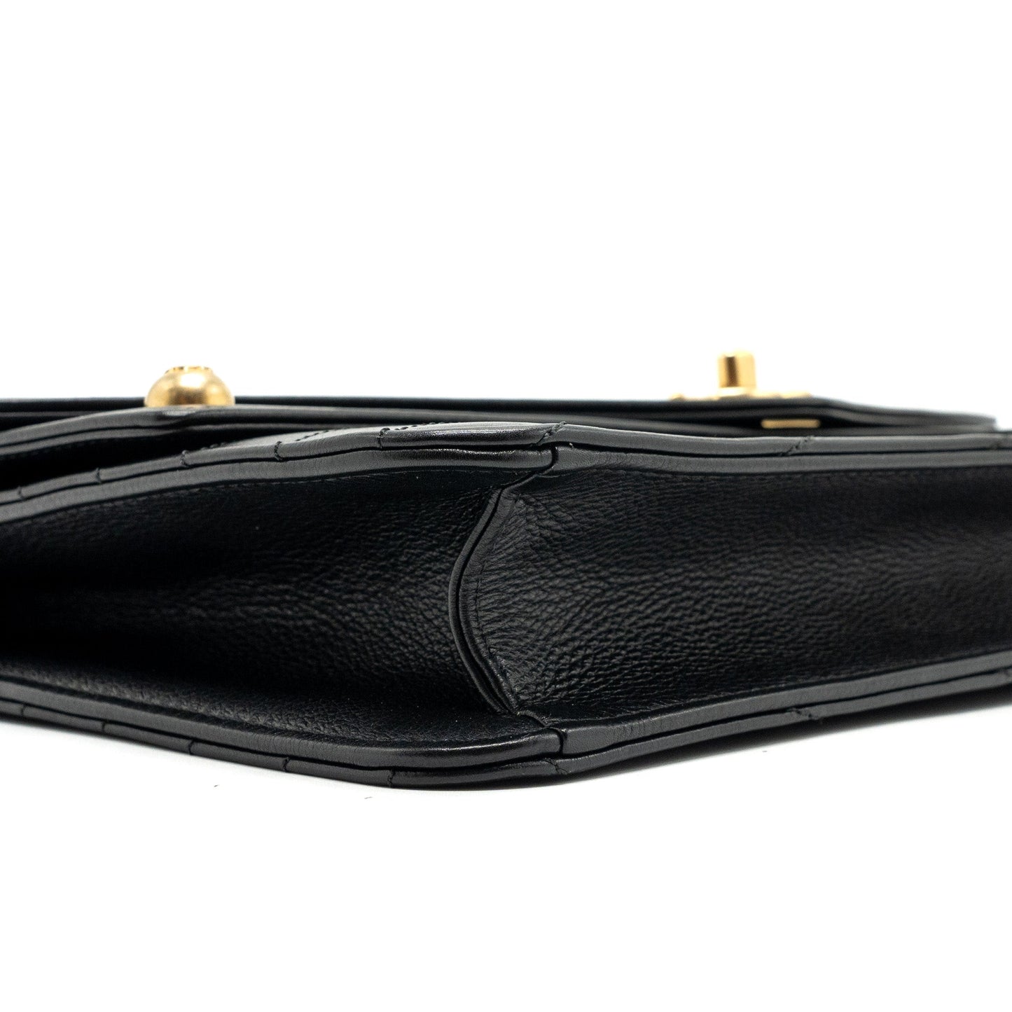 Chanel Voyage Chevron Clutch Calfskin Black