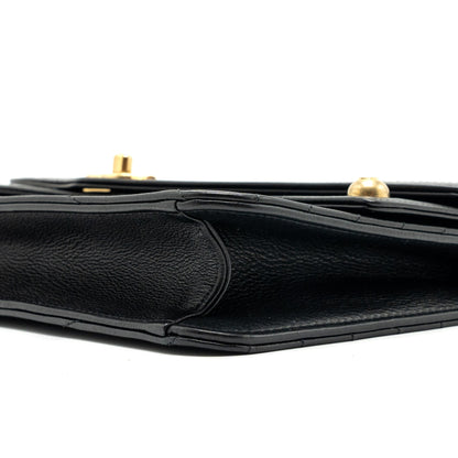 Chanel Voyage Chevron Clutch Calfskin Black