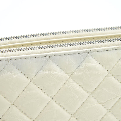 Chanel Gabrielle Clutch On Chain Aged Calfskin White With Silver And Gold Hardware