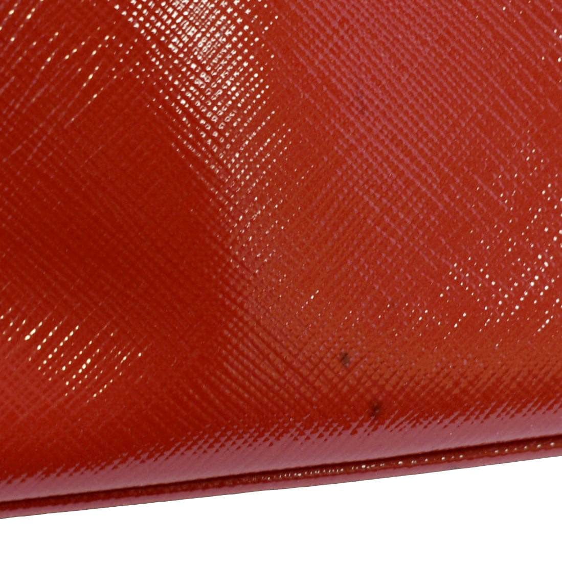 PRADA Promenade Small Saffiano Patent Leather Shoulder Bag Red