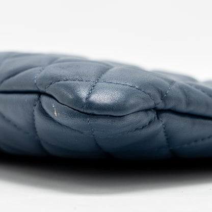Chanel Classic Quilted Large Clutch Bag Lambskin Navy