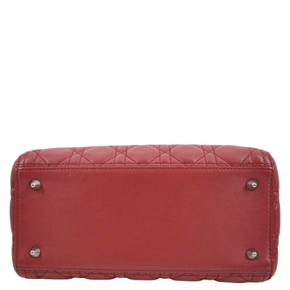 CHRISTIAN DIOR Lady Dior Cannage Lambskin Shoulder Bag Pink