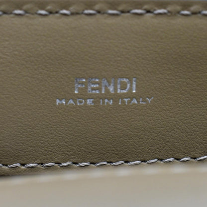 FENDI DotCom Flower Embellished Leather Shoulder Bag Tan