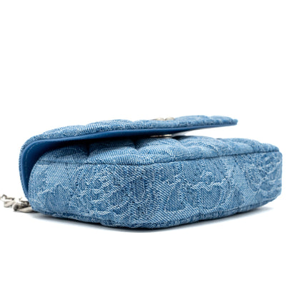 Chanel Coco Love Mini Clutch With Chain Denim Blue (Microchip)