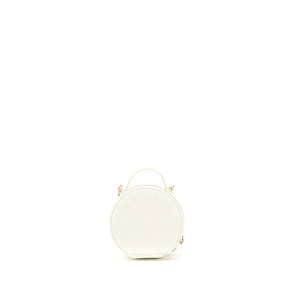 Chanel clutch with chain Caviar white L