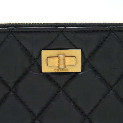 Chanel 2.55 Leather Clutch with Charm Black