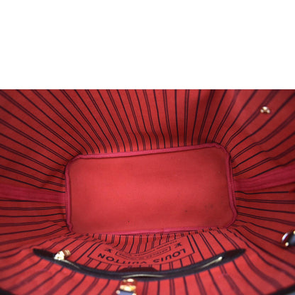 LOUIS VUITTON Neverfull MM Damier Ebene Shoulder Bag Brown