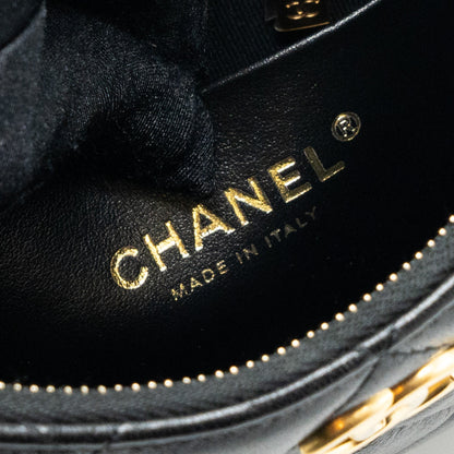 Chanel 23b Hobo Shoulder Bag Lambskin Black Brushed (Microchip)