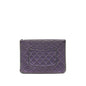 Chanel Quilted Leather Clutch Bag in Metallic Purple
