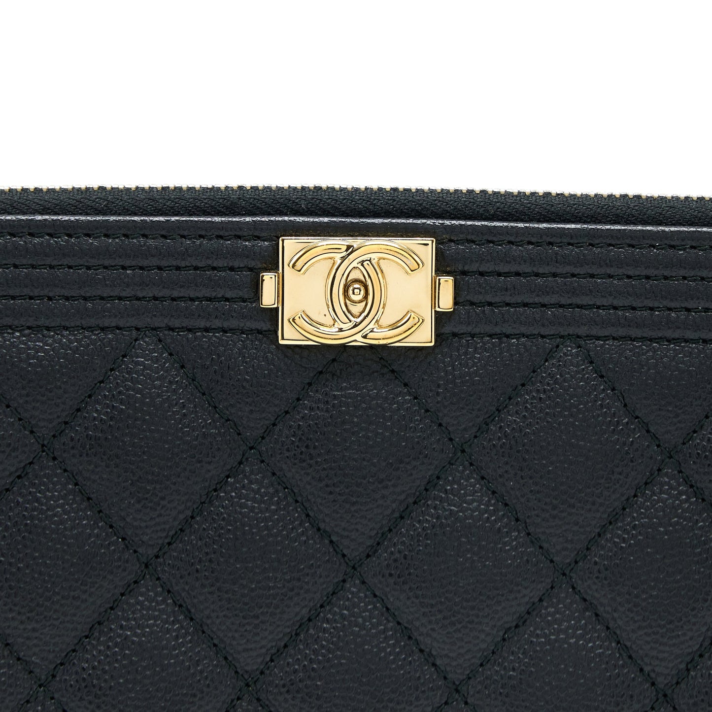 Chanel Boy Clutch Caviar Black