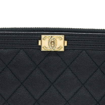 Chanel Boy Clutch Caviar Black