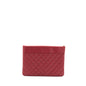 Chanel CC Logo Quilted Zip Pouch/Clutch Calfskin Red