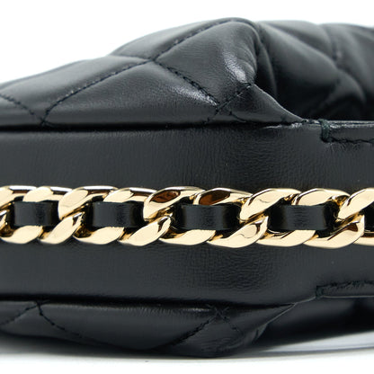 Chanel 23C Round Clutch Lambskin Black L (Microchip)
