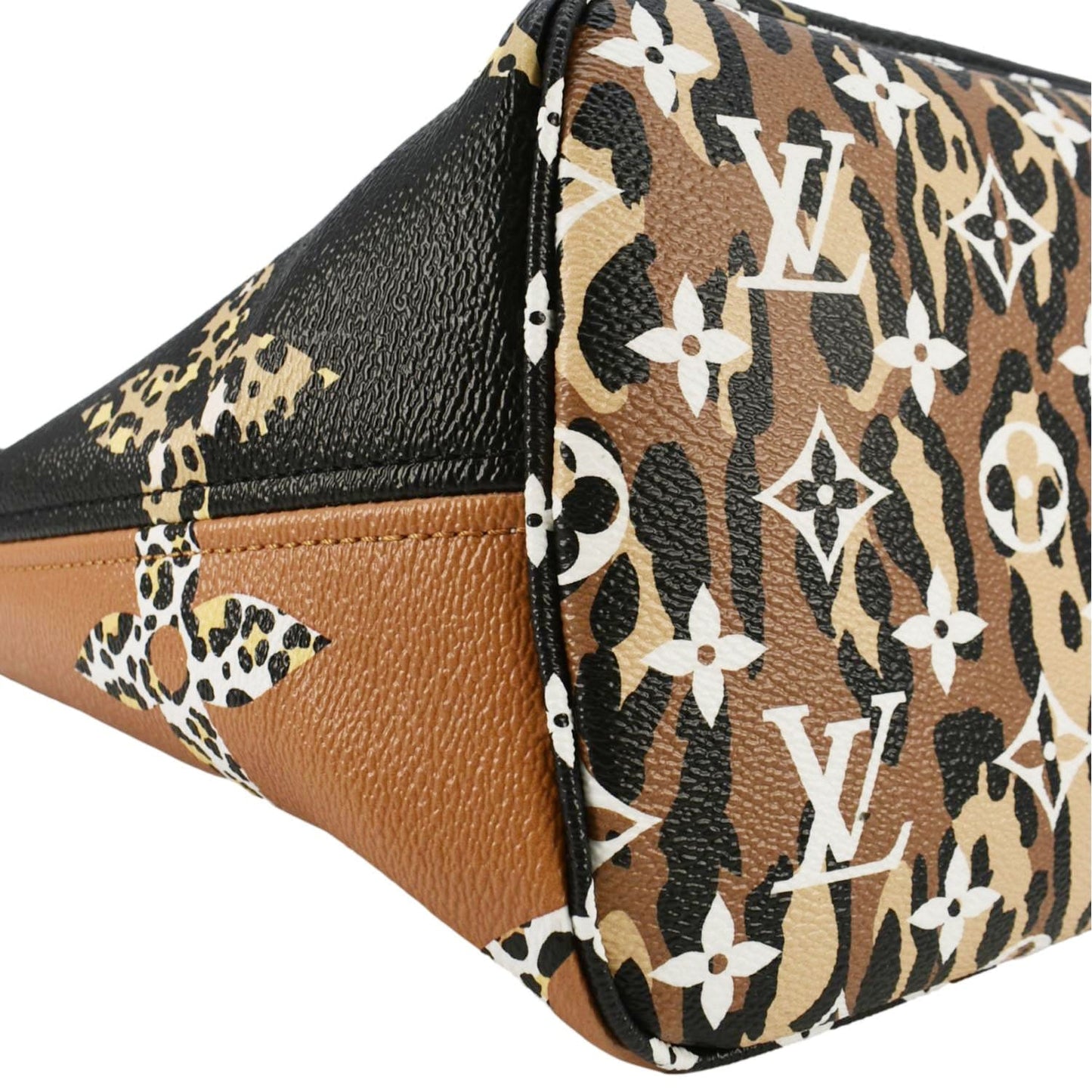LOUIS VUITTON Neverfull MM Monogram Jungle Shoulder Bag Orange
