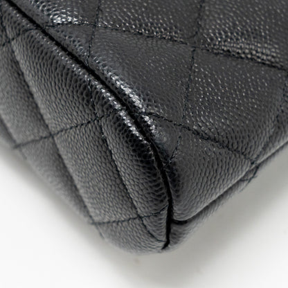 Chanel Classic CC Clutch with Chain Caviar Black L (Microchip)