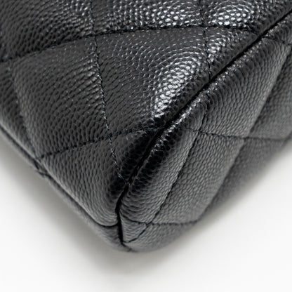 Chanel Classic CC Clutch with Chain Caviar Black L (Microchip)