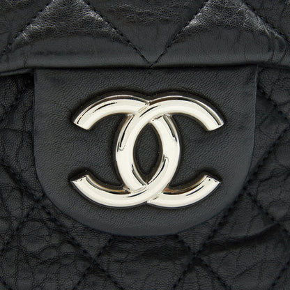 Chanel Quilted Leather With Chain Shoulder Bag XL Black