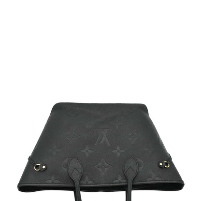 LOUIS VUITTON Neverfull MM Empreinte Leather Tote Shoulder Bag Black