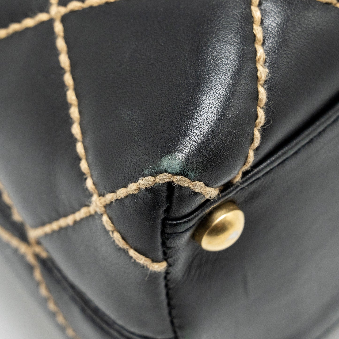 CHANEL Vintage Wild Stitch Shoulder Bag Calfskin Black