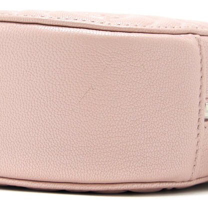 Chanel Round Clutch With Chain Camellia Calfskin Nude Pink