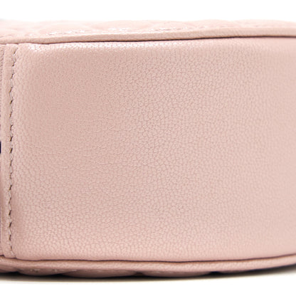 Chanel Round Clutch With Chain Camellia Calfskin Nude Pink