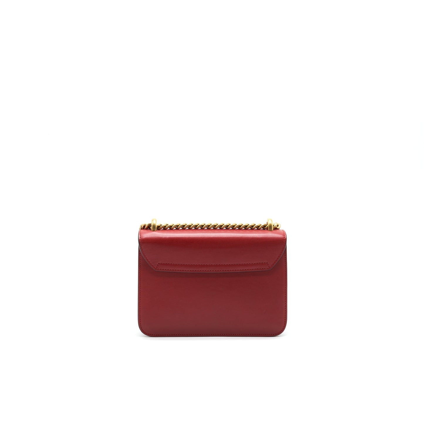 Gucci Bow and Pearl Leather Chain Shoulder Bag Red