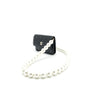 Chanel Giant Pearl Clutch with Chain Calfskin Black L