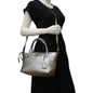PRADA Vitello Daino Leather Tote Shoulder Bag Silver