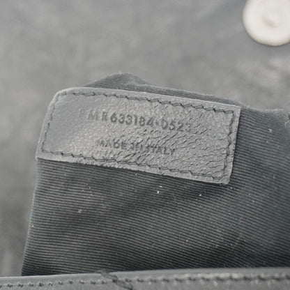 YVES SAINT LAURENT Niki Baby Crinkle Leather Shoulder Bag Black