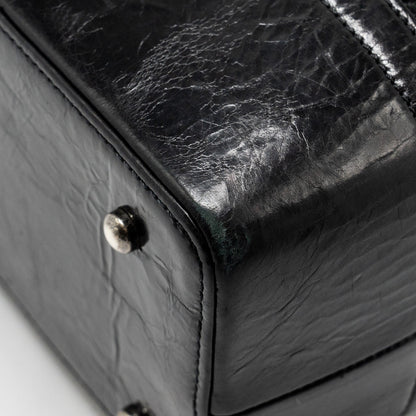 Chanel large quilted shoulder bag Calfskin black