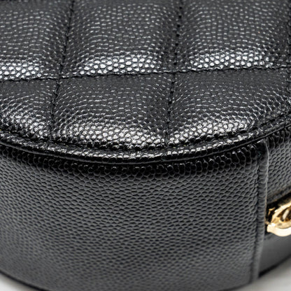 Chanel Round Clutch with Chain Caviar Black L