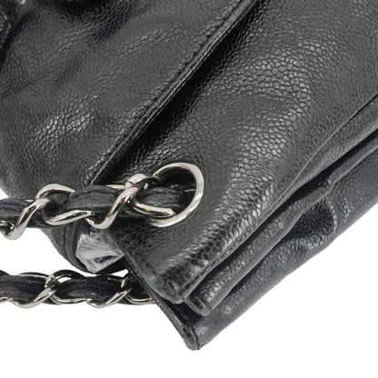 CHANEL Pocket in The City Caviar Leather Shoulder Bag Black