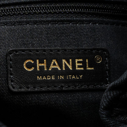 Chanel Denim Graffiti Shoulder bag black  (microchip)