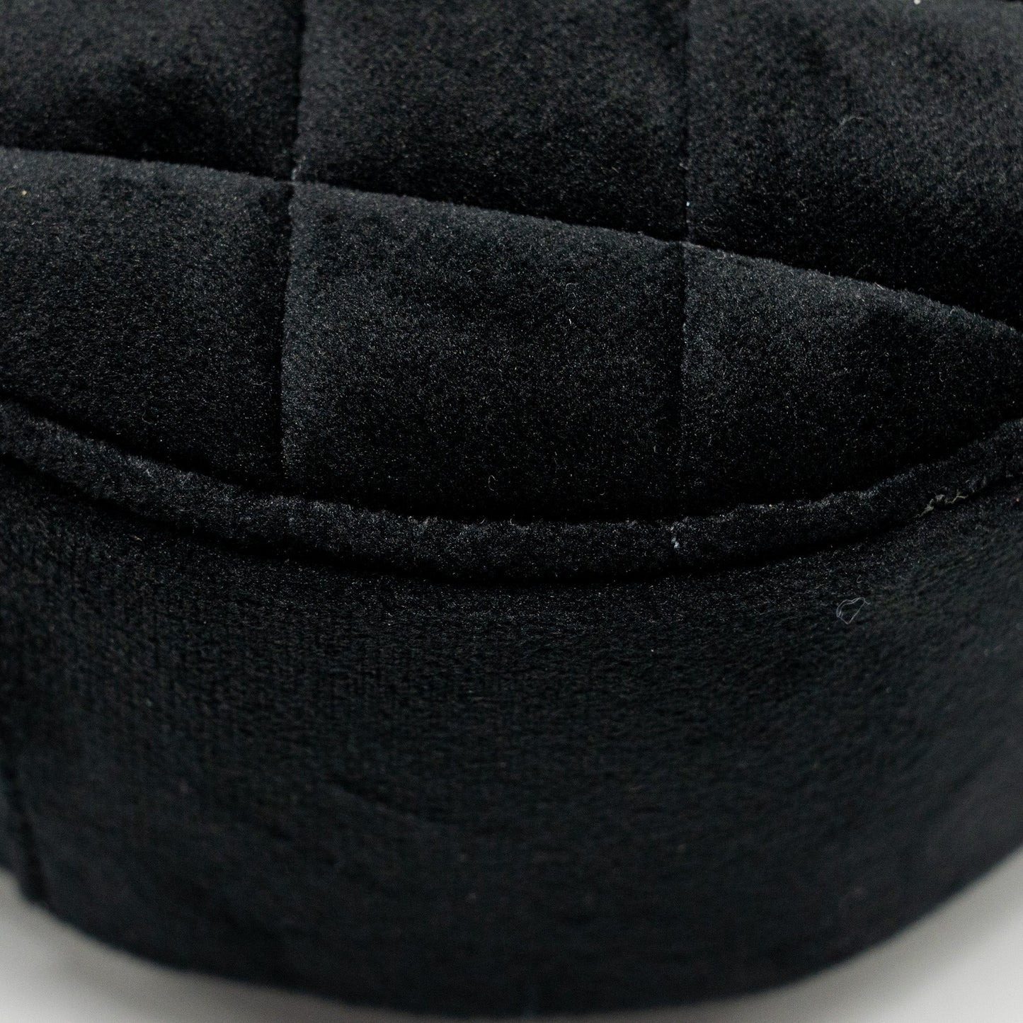 Chanel Pearl Crush Round Clutch Quilted Velvet Black L
