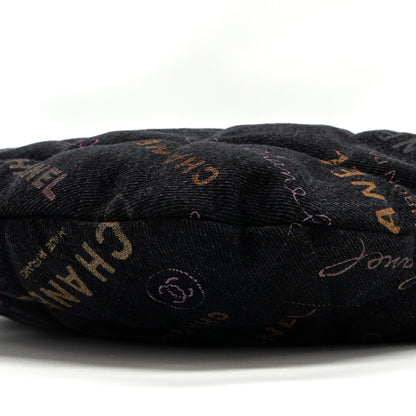 Chanel Denim Graffiti Shoulder bag black  (microchip)