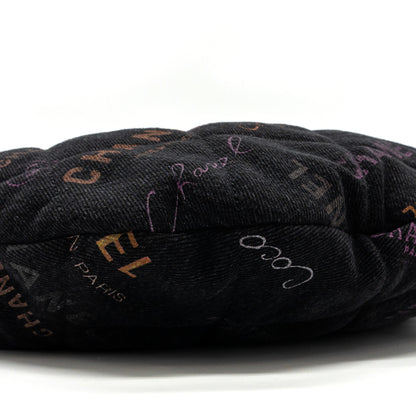 Chanel Denim Graffiti Shoulder bag black  (microchip)