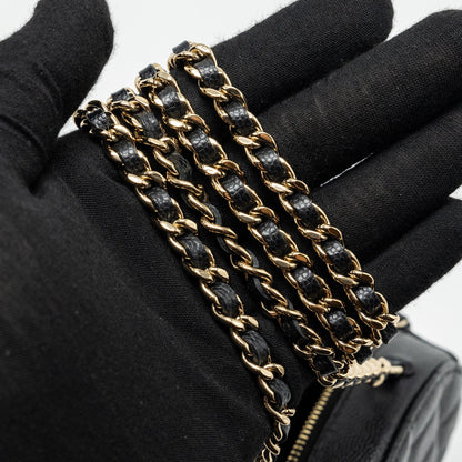 Chanel Round Clutch with Chain Caviar Black L