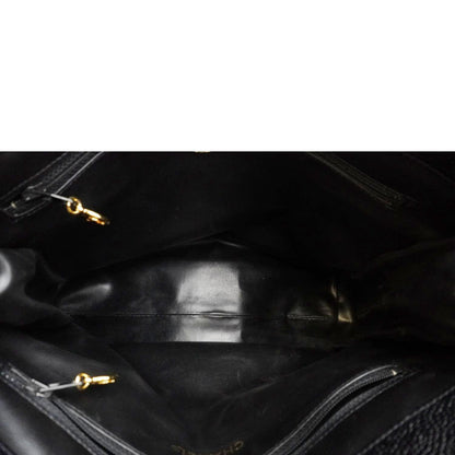 CHANEL Vintage Timeless CC Caviar Leather Chain Shoulder Strap Black