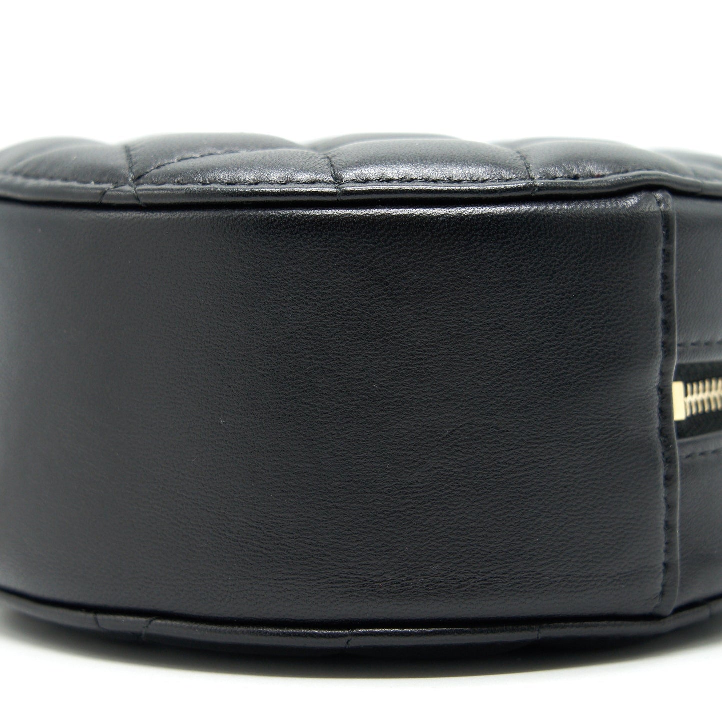 Chanel Round Clutch with Chain Black Brushed
