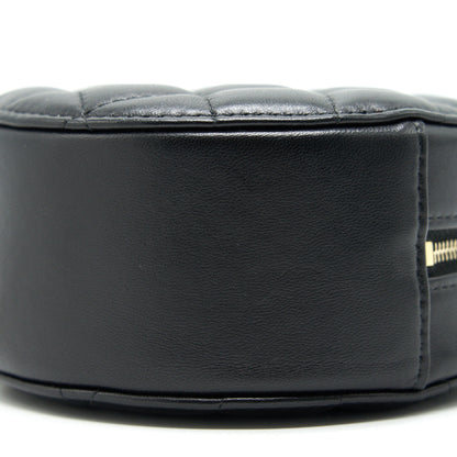 Chanel Round Clutch with Chain Black Brushed