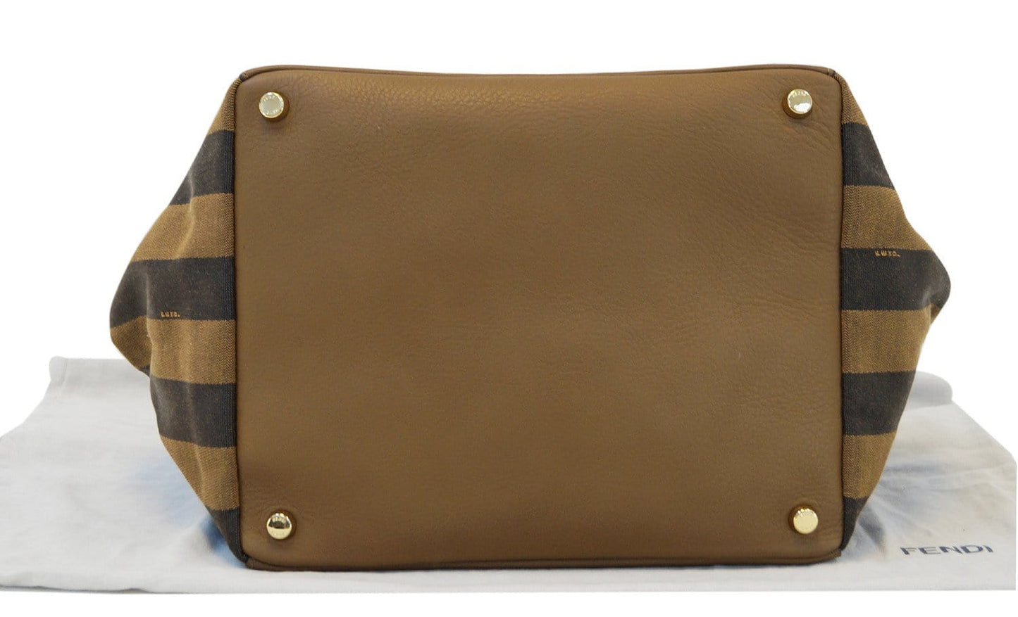 Fendi Pecan Canvas Leather Black/Brown Shoulder Bag