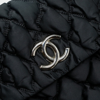 Chanel quilted flap shoulder bag nylon black