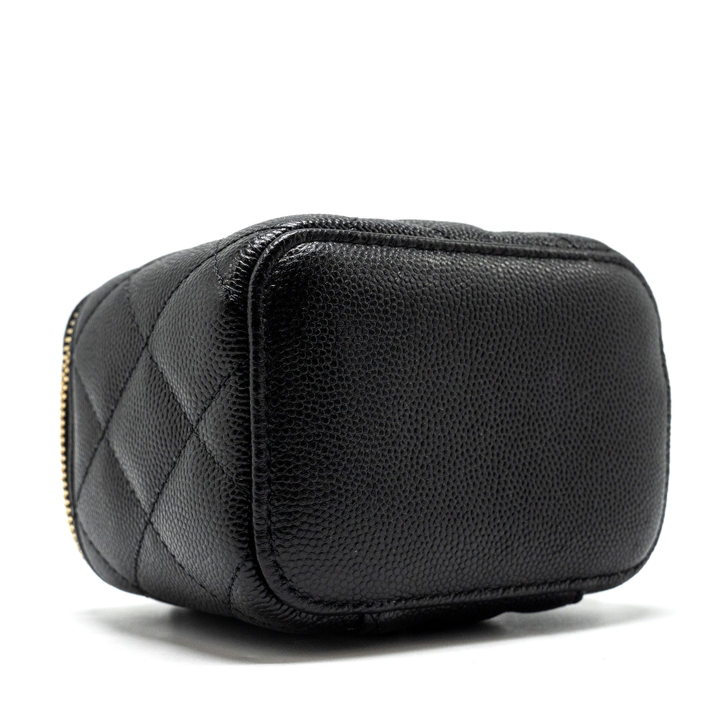 Chanel Small Vanity Clutch with Chain CC Pearl Caviar Black L