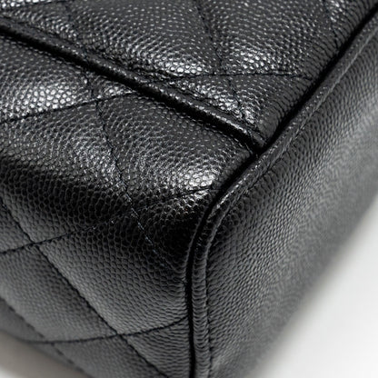 Chanel Small Vanity Clutch with Chain CC Pearl Caviar Black L