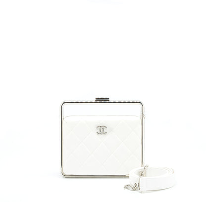 Chanel Quilted Clutch Lambskin White