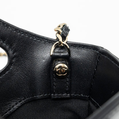 Chanel 24C mini 31 clutch with chain shiny calfskin black L (microchip)