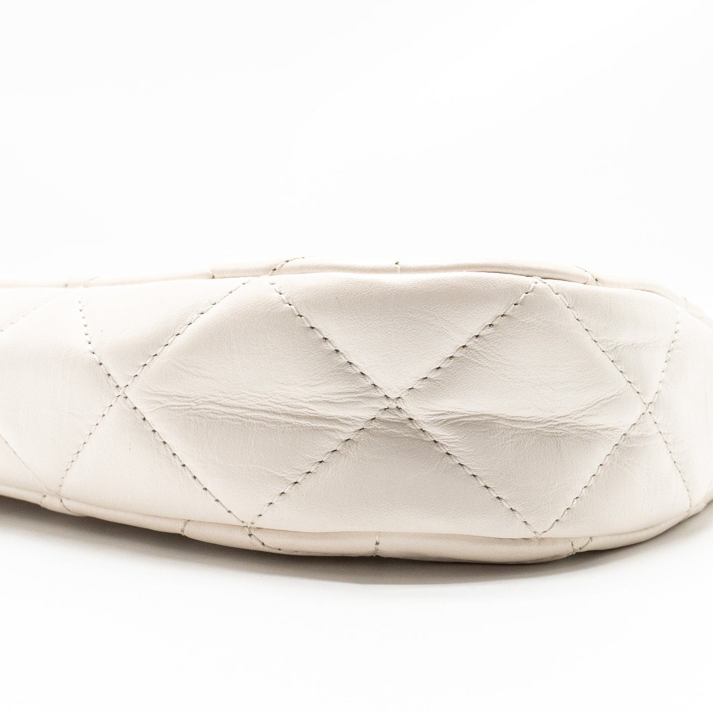 Chanel 23K Hobo Shoulder Bag Calfskin White  (Microchip)